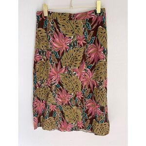 MADEWELL Tropical Print Linen Skirt Size 8 NEW